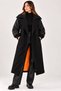 Long Colorful Lining Detail Embroidered Coat