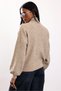 Beige Sequin Detailed Stand Collar Cardigan 5546 - 5