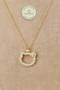 Steel Necklace - Stone Cat Chain Necklace 316L Steel Necklace Does Not Tarnish or Fade 39+5cm