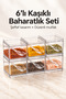 6-Piece Transparent Spice Container Set with Spoons, Stackable Kitchen Organizer