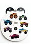 Stickered Picture Notebook Large Size Giant Wheeled Truck Themed Black - 2