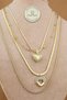 Steel Necklace - 4-Piece Combination Heart Chain Necklace 316L Steel Necklace Does Not Tarnish or Fade