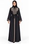 Abaya with Shoulder Embroidery and Belt |   Shoulder Embroidered Abaya with Belt