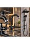 Adagrup Bathroom 100% Brass 1St Quality Tse-Ce Certified Chrome-Black 4-Piece Faucet Set Bathroom, Sink, Kitchen Faucet and Robot Shower Set - 3
