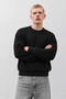 Men's Casual Wear Long Sleeve Crew Neck Black Sweatshirt - 5