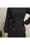 Textured Hijab Dress with Waist Tie - 4