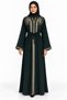 Abaya with Shoulder Embroidery and Belt |   Shoulder Embroidered Abaya with Belt