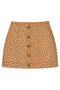 Women's Gold Button Detailed Colorful Mini Skirt - 4