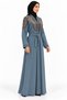 Flower and Leaf Embroidery Abaya |   Floral and Leaf Embroidered Abaya - 2