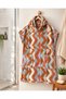 Children's Hooded Patterned Towel Poncho 6-9 Years - 80X60 Cm_Defoludur - 4