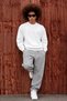Men's Basic Crew Neck Long Sleeve White Sweatshirt - 6