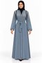 Triangle Embroidery and Belt Abaya |   Triangular Embroidered Abaya with Belt