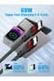 كابل USB C إلى USB C، كابل شحن سريع 60 واط من النوع C، مجموعة من 4 قطع بطول 1 متر + 2 متر - 2