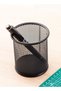 E9172 Black Pen Holder - Durable Mesh Steel Material, φ91×98mm - 5