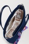 Women's Navy Blue Suede Scarf Gift Crossbody Lined Zippered Mini Hand and Shoulder Bag - 6