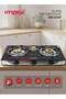 Impex Gas Stove 3 Burner Glass Top with FFD - Quality Pan Support, Brass Burners, Spill Tray, Auto