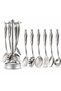 BERAM Kitchen Utensils Set with Stand, S-Shaped 304 Stainless Steel, Spatula, Skimmer, Soup Ladle