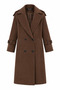 Women's Double-Breasted Collared Buttoned Long Cashmere Coat