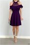 Tulle Dress with Flounces Mini Collar Boat Neck Fabric · Color: Red · Size: S Bsk2026 - 5