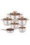Olympia Stainless Steel 12-Piece Cookware Set - Casserole, Saucepan, Fry Pan Heavy Duty With - 3