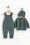Girl Boy Baby Knitwear Salopet Cardigan Beanie 3 Piece Newborn Winter Set