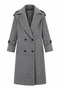Women's Double-Breasted Collared Buttoned Long Cashmere Coat