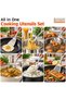 BERAM Kitchen Utensils Set with Stand, S-Shaped 304 Stainless Steel, Spatula, Skimmer, Soup Ladle - 4