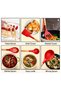 O2. Red 12-Piece Silicone Kitchen Utensil Set with Wooden Handles & Holder – Heat Resistant Cooking - 4