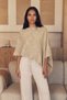 Women's Premium Soft Textured Asymmetrical Cut Poncho Beige 27W5011