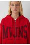 Women's Red Logo Printed Sweatshirt Bitter Red Sweatshirt - 6