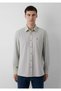 Men's Beige Long Sleeve Shirt Beige Melange Shirt - 3