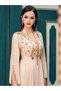 Beige Embellished V-Neck Maxi Dress - 4