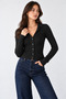 Women's Polo Collar Ribbed Buttoned Knitwear Cardigan - 4