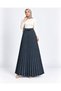 Chain Detailed Pleated Maxi Skirt