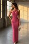 Women's Elegant Single-Layer One-Shoulder Evening Gown · Color: Rose Pink · Size: M BX - 3