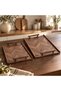 Defne Handmade Natural Wood Veneer 2-Piece Serving Tray Set - 5