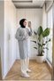 Cream V-Neck Buttoned Knitted Cardigan, Long Sleeve, Comfortable Fit 90 cm - 4