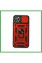 iPhone 11 Pro Max Compatible Case with Lens Ring Silicone - Red Bezoss