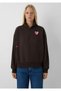 Women's Brown Mickey Mouse Printed Sweatshirt Black Co Sweatshirt - 4
