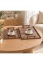 Defne Handmade Natural Wood Veneer 2-Piece Serving Tray Set - 6