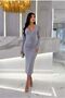Sandy Dress Evening Gown V-Neck Shirred Fabric · Color: Gray · Size: m Bsk2026