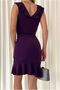 Crepe Dress Flounce Evening Dress Strap Fabric · Color: Plum · Size: m Bsk2026 - 5
