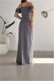 Crepe Slit Dress Evening Gown V-Neck Fabric · Color: Emerald · Size: S Bsk2026 - 4