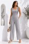 Tulle Jumpsuit with Square Belted Collar Fabric · Color: Yellow · Size: L Bsk2026