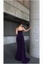 Maxi Evening Dress with Slit, Collar, and Straps · Color: Purple · Size: M BX - 3