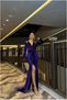Flexible Belted Fabric Evening Dress Double Breasted Velvet Collar Dress · Color: Mink · Size: m Bsk2026 - 5