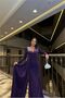 Double-Breasted Long Stone Evening Gown with Wrap Neckline and Sleeve Detail · Color: Emerald · Size: M BX - 2