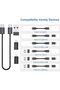 مجموعة محول شحن متعدد المنافذ USB، محول من USB C إلى Lightning وMicro USB، مجموعة شحن ونقل بيانات بقدرة 60 واط - 3