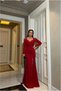 Stone-Embellished Evening Gown with Collar Detail, Maxi Length · Color: Cobalt · Size: M BX - 5