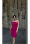 One-Piece Dress with Draped, Ruched Shoulder · Color: Purple · Size: L BX - 4